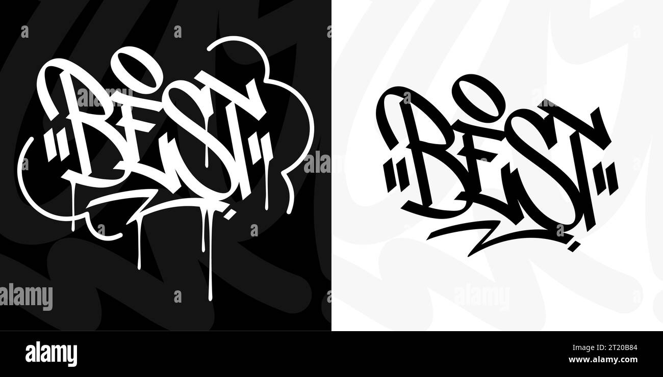 Abstraktes Urbanes Graffiti Street Art Wort Beste Schrift Vektor Illustration Element Stock Vektor