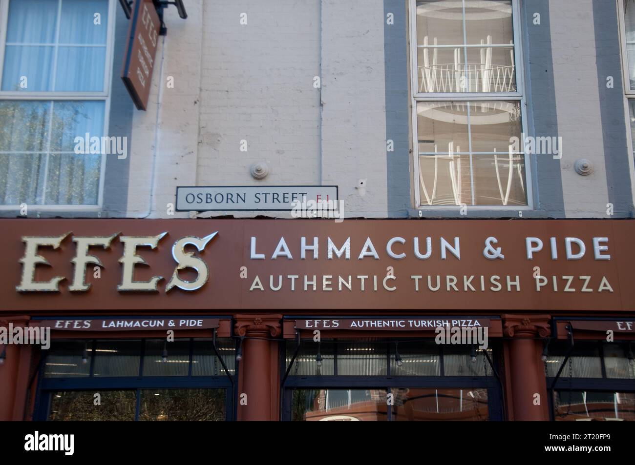 Efes türkisches Restaurant, Osborn Street, Tower Hamlets, London, Großbritannien Stockfoto