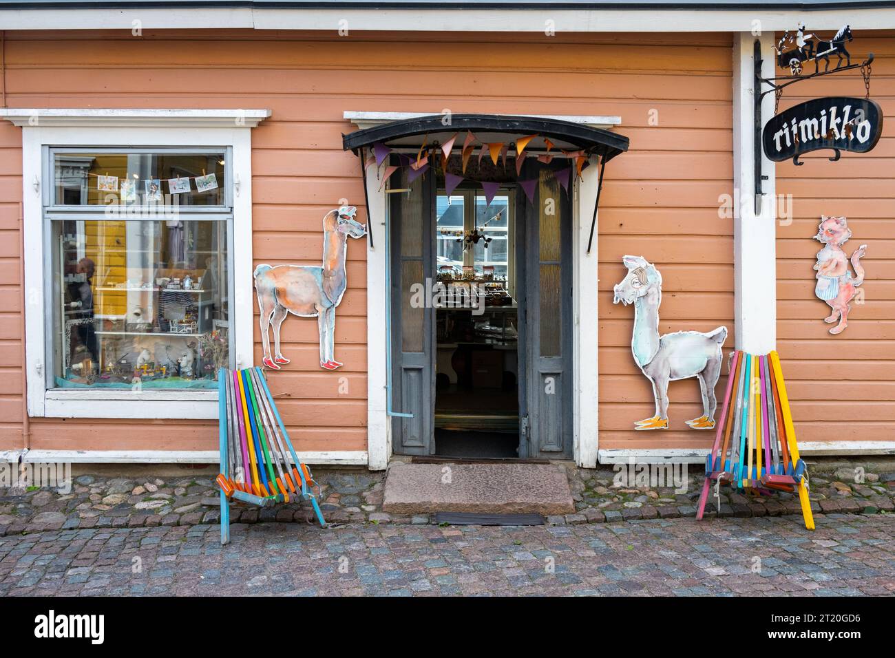 Porvoo Old Town Shop, Finnland Stockfoto