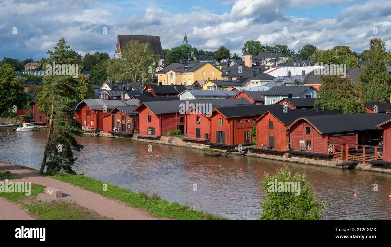 Porvoo Waterfront Houses, Altstadt, Finnland Stockfoto