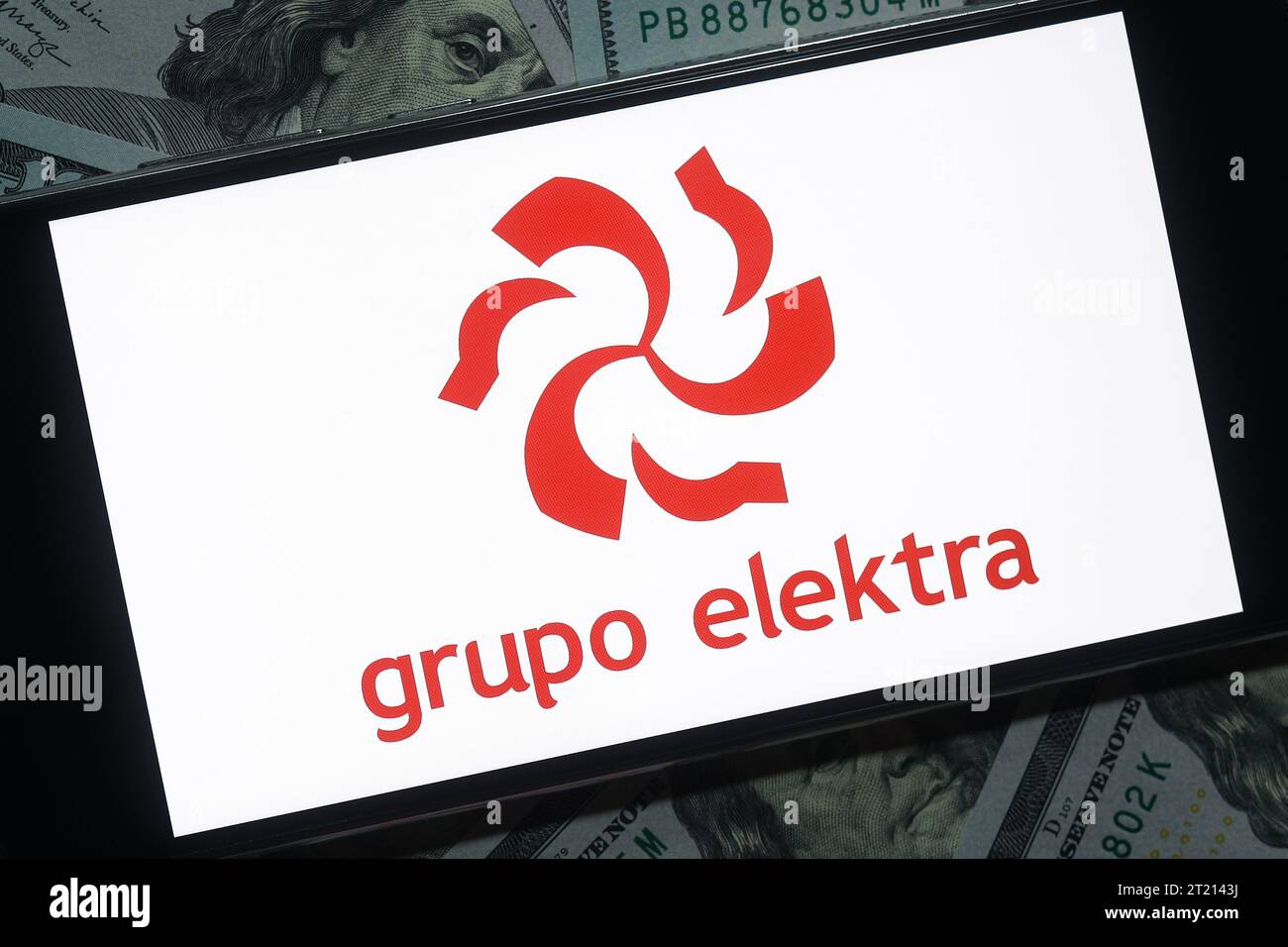 Grupo Elektra Editorial. Grupo Elektra ist ein mexikanisches Finanz- und Einzelhandelsunternehmen Stockfoto