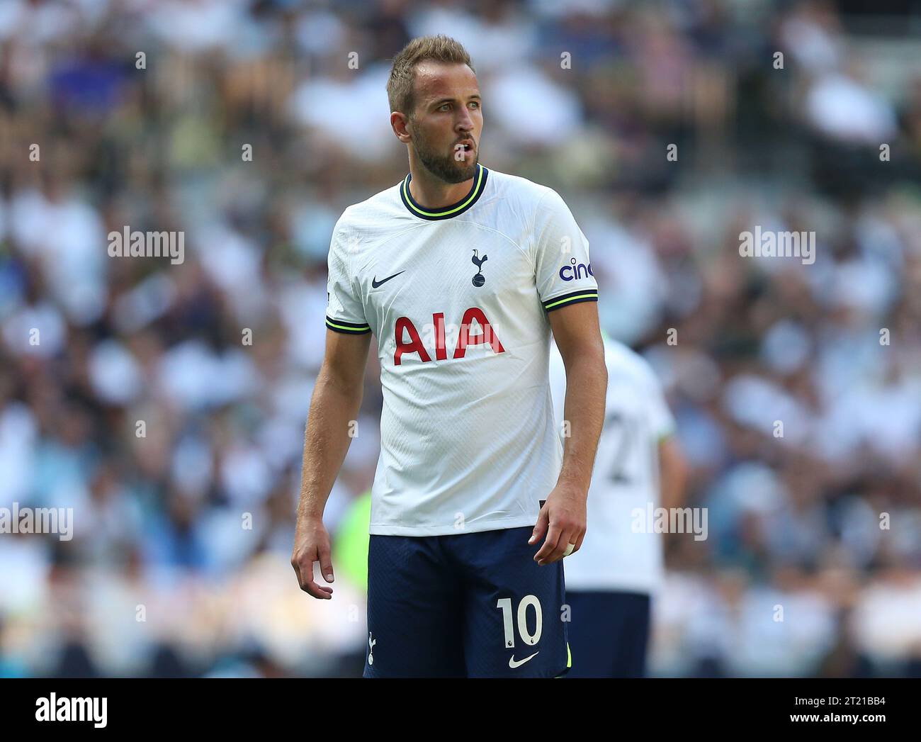 Harry Kane von Tottenham Hotspur während des Spiels zwischen Tottenham Hotspur und Southampton im englischen Premier League Spiel im Tottenham Hotspur Stadium am 6. August 2022. - Tottenham Hotspur / Southampton, Tottenham Hotspur Stadium, London. - 6. August 2022. Nur Redaktionelle Verwendung Stockfoto