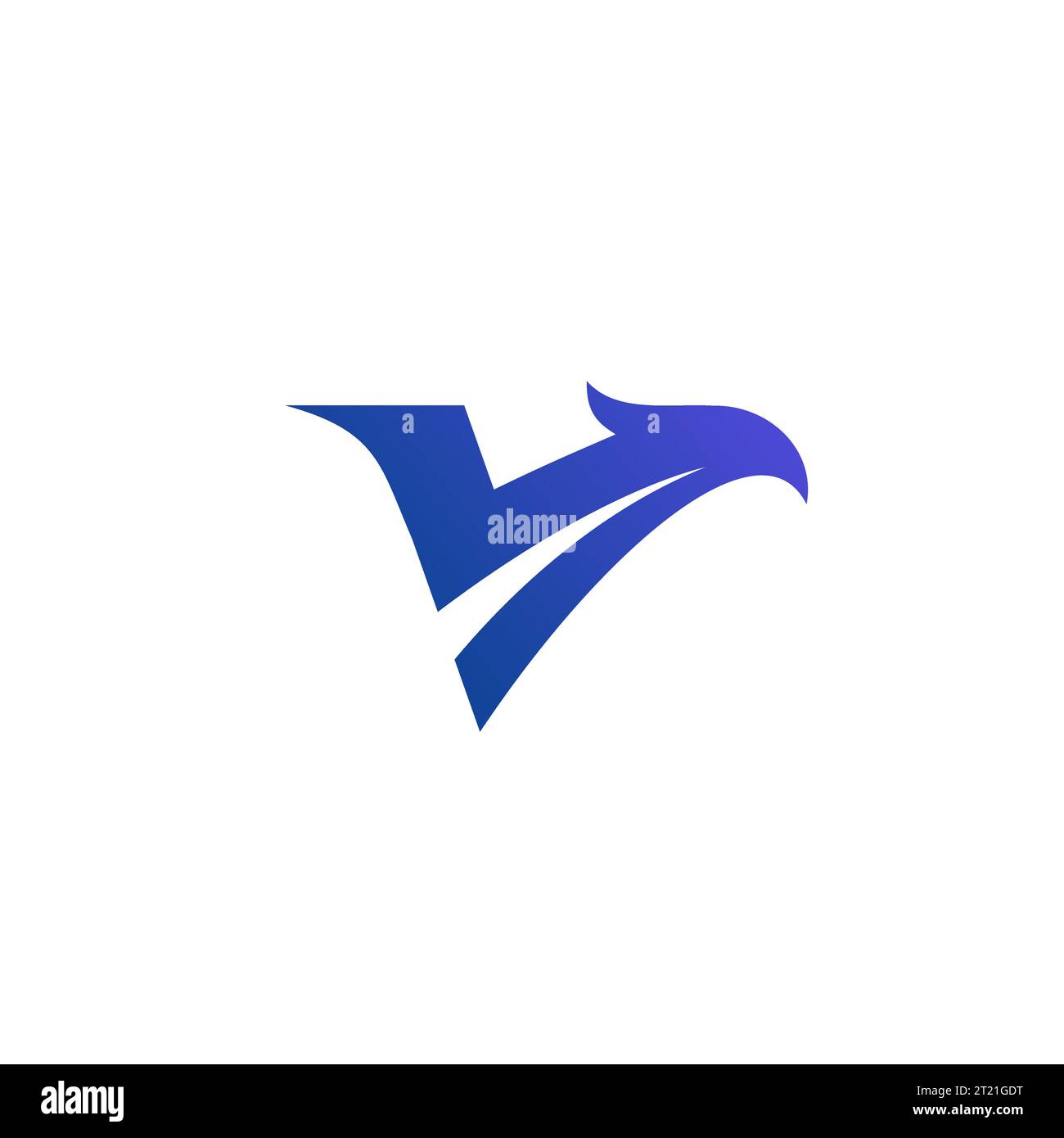 „V Eagle“-Logo mit Buchstabe. V Vogelvektor Stock Vektor