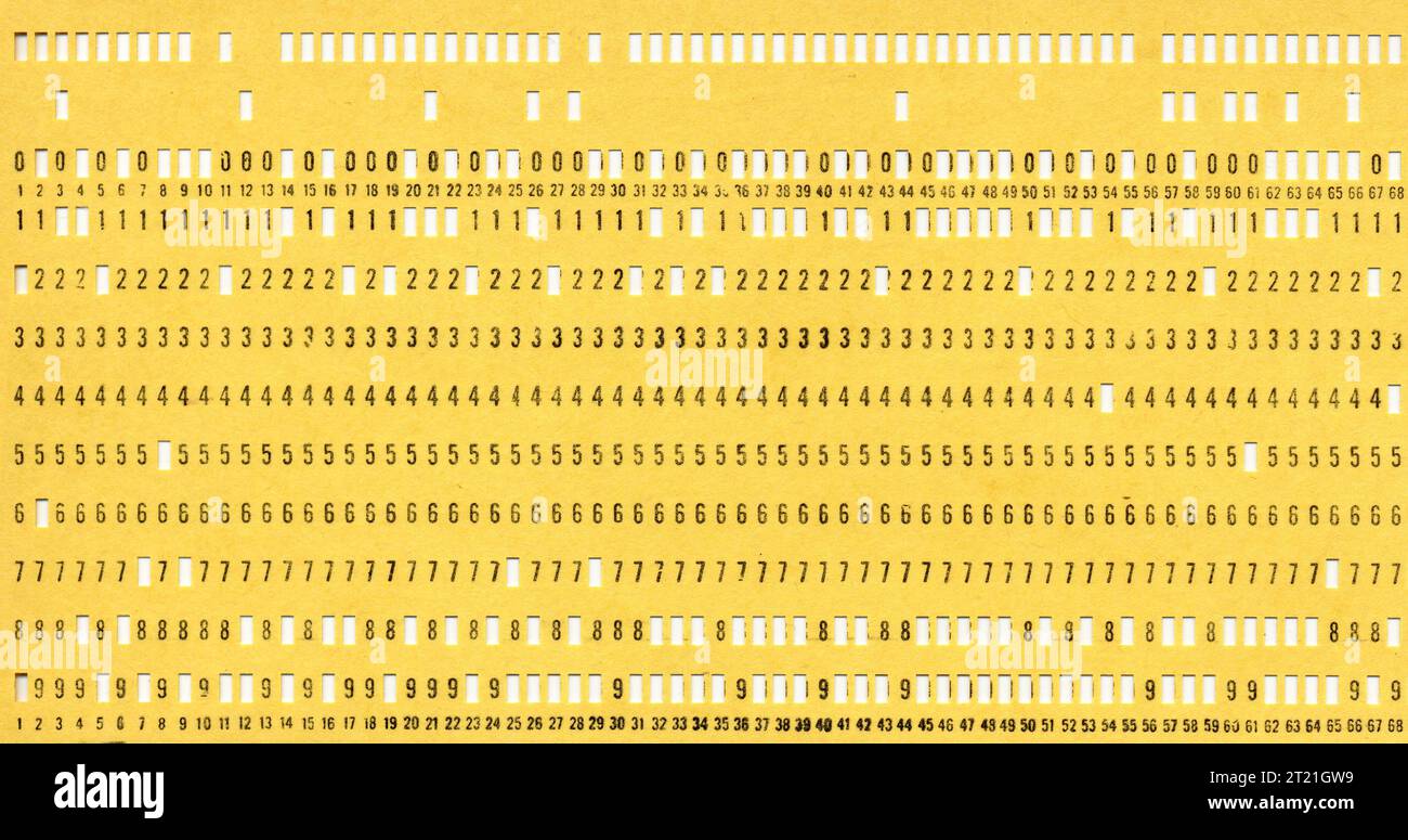 Vintage gestanzte Karte Speichermedium für Computer und Programmierung Stockfoto