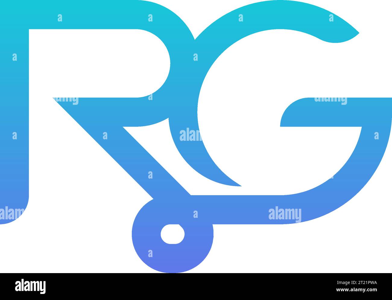 RG-Logo, RG-Monogramm, ursprüngliches RG-Logo, Letter RG-Logo, Symbol, Vektor Stock Vektor