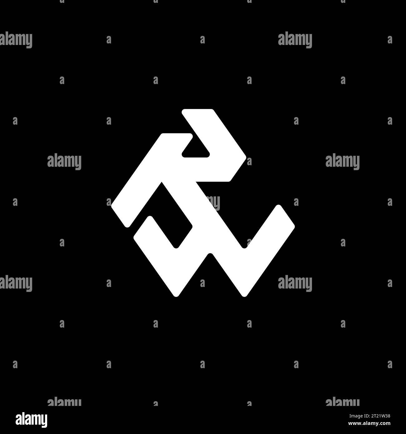 RW-Logo, RW-Monogramm, Initial RW-Logo, Letter RW-Logo, Symbol, Vektor Stock Vektor