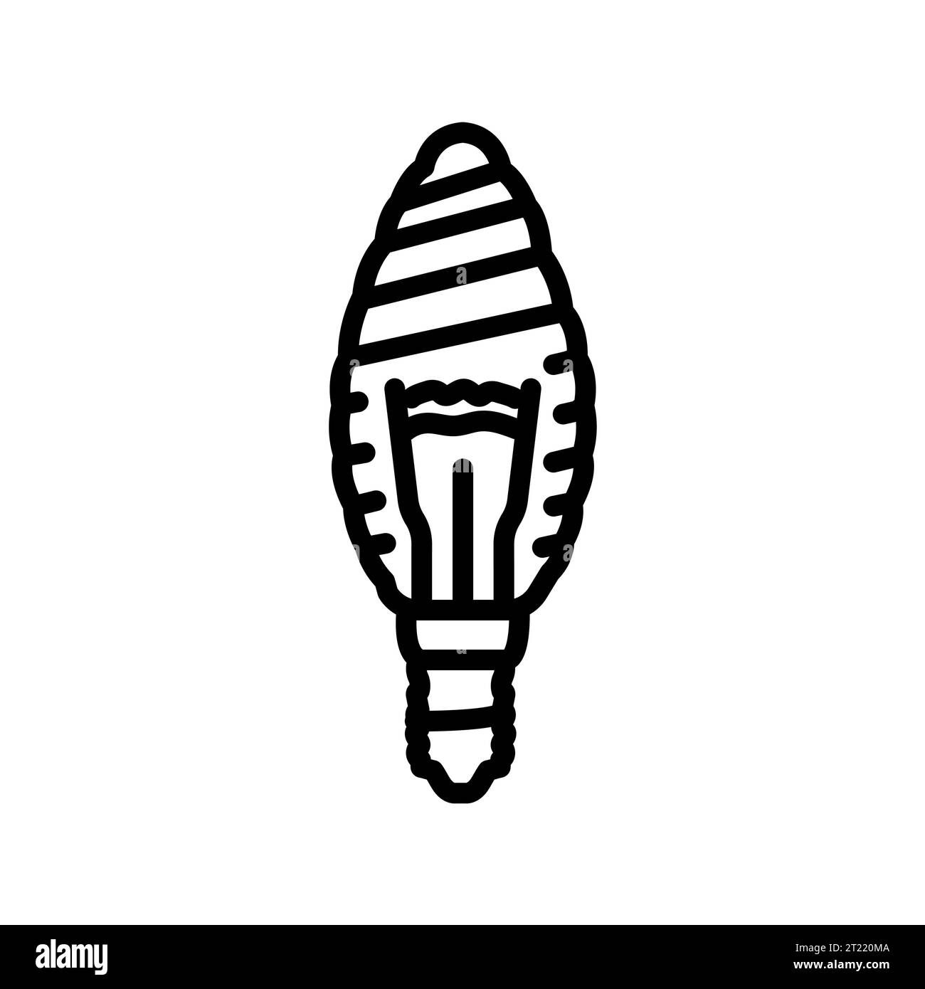 U-förmige UV-Lampe ohne schwarzes Ozonsymbol. Piktogramm für Webseite, mobile App, Werbeaktion. Stock Vektor