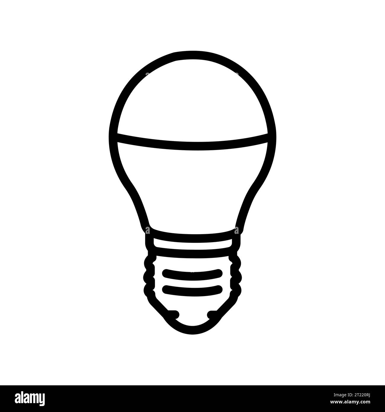 Symbol für schwarze Linie der LED-Lampe. Piktogramm für Webseite, mobile App, Werbeaktion. Stock Vektor
