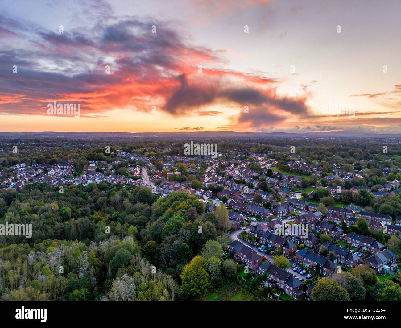 Prestwich und Heaton Park im Herbst Stockfoto