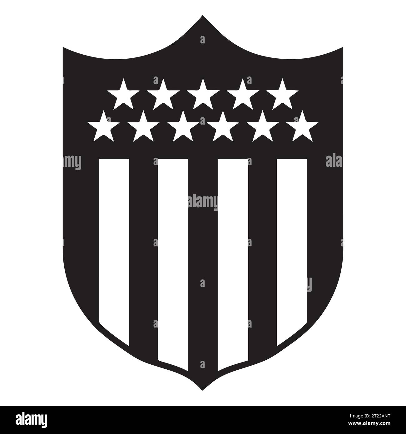 Club Atletico Penarol Schwarz-weiß-Logo uruguayische professionelle Fußball-Liga-System, Vektor-Illustration abstraktes Schwarz-weiß-bearbeitbares Bild Stock Vektor