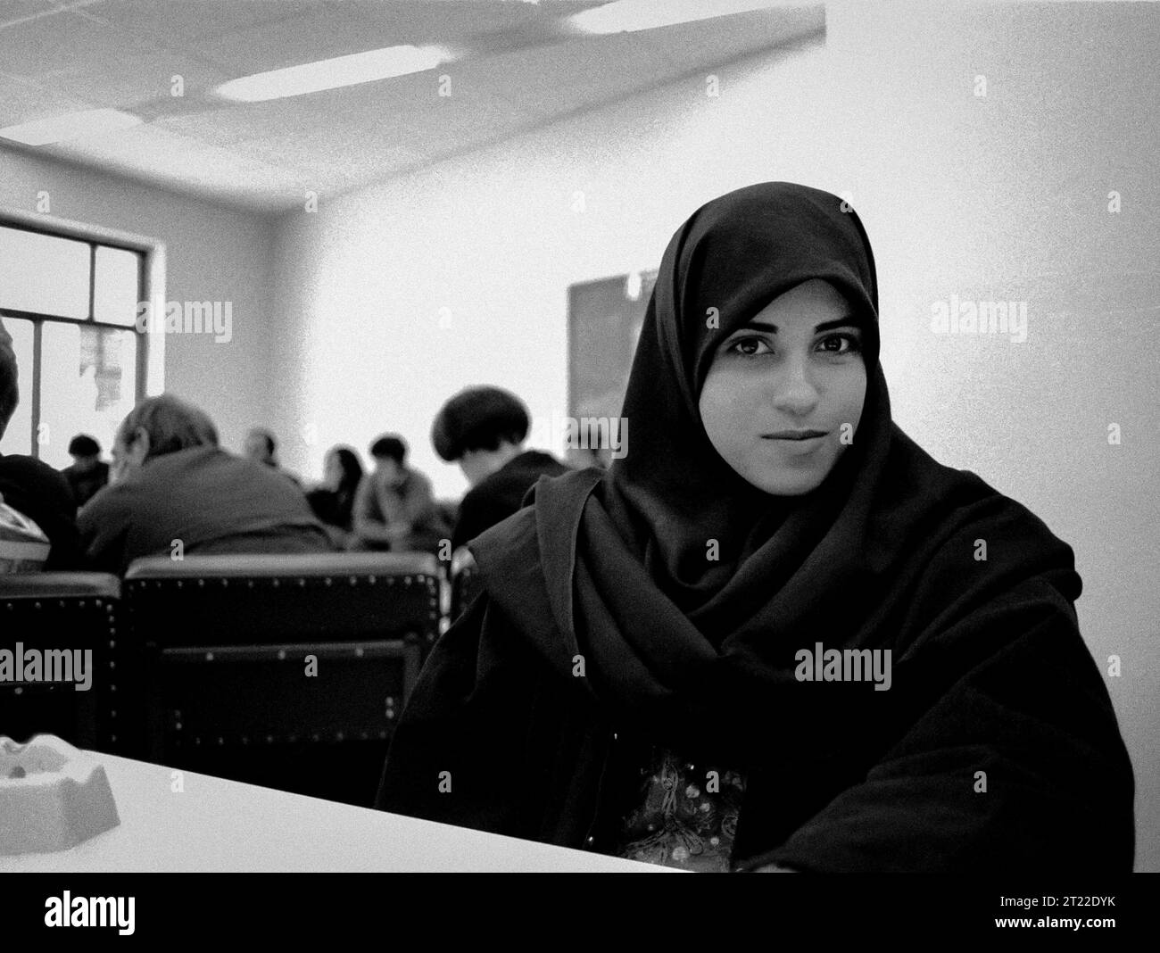 Palästina, Bethlehem: Ein palästinensischer Student in der palästinensischen Universität Bethlehem am Ende der ersten Intifada (1992) Stockfoto