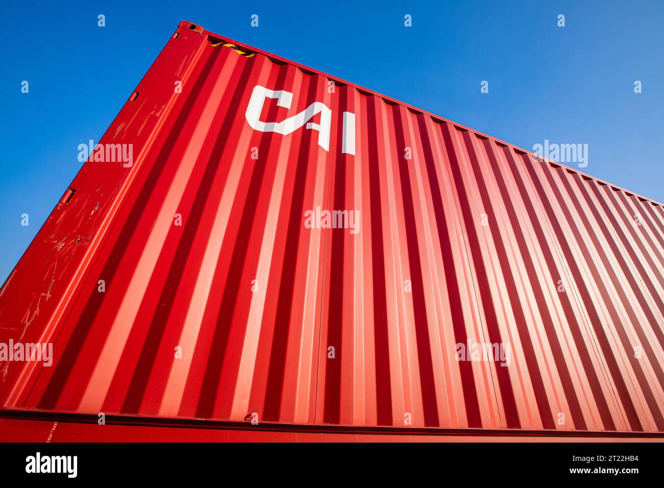 Ein Container im Hafen von Chittagong, Chottogram, Bangladesch. Stockfoto