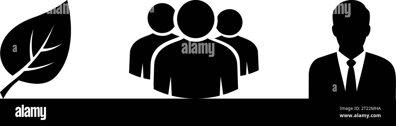 ESG-Symbole als Konzept des Umweltschutzes und der hohen Qualität der Corporate Governance Stock Vektor