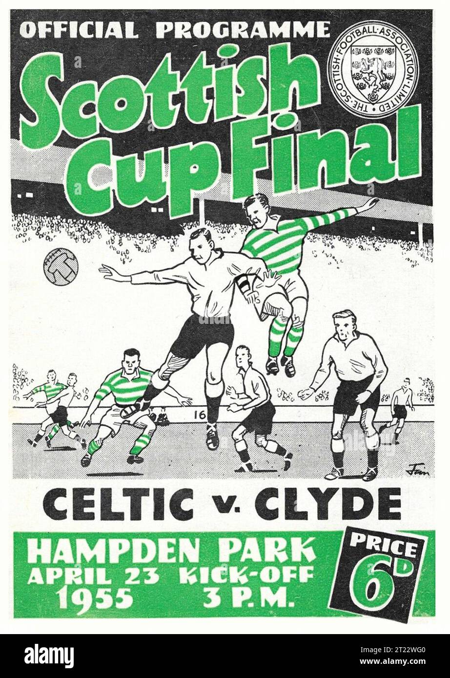 1955 Finalprogramm des Scottish Cup, Clyde gegen Celtic, Hampden Park Glasgow Stockfoto