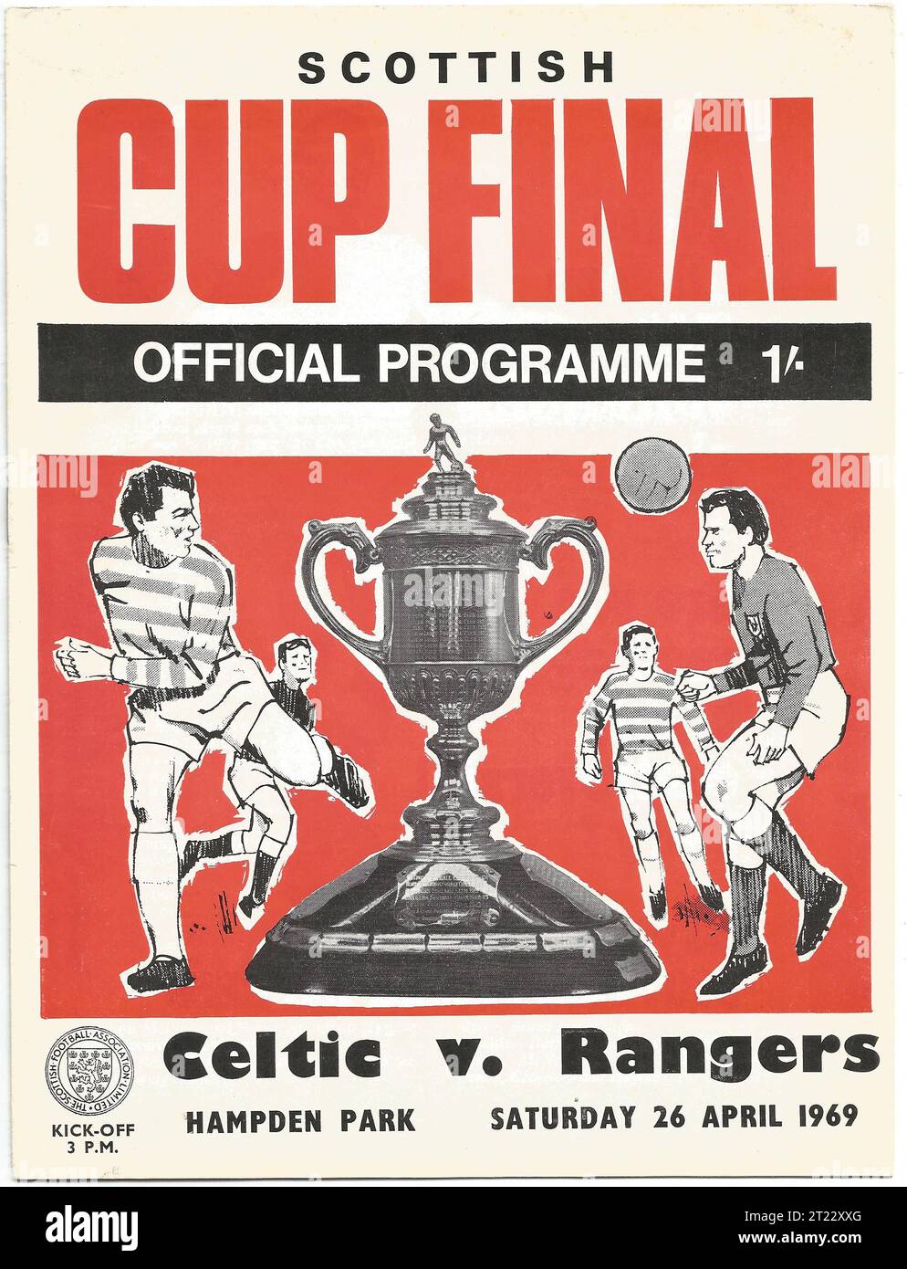 1969 Finalprogramm des Scottish Cup, Celtic vs Rangers im Hampden Park Stockfoto
