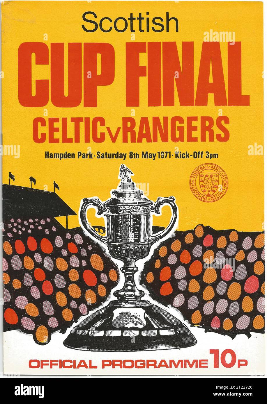 1971 Finalprogramm des Scottish Cup, Celtic vs Rangers im Hampden Park Stockfoto