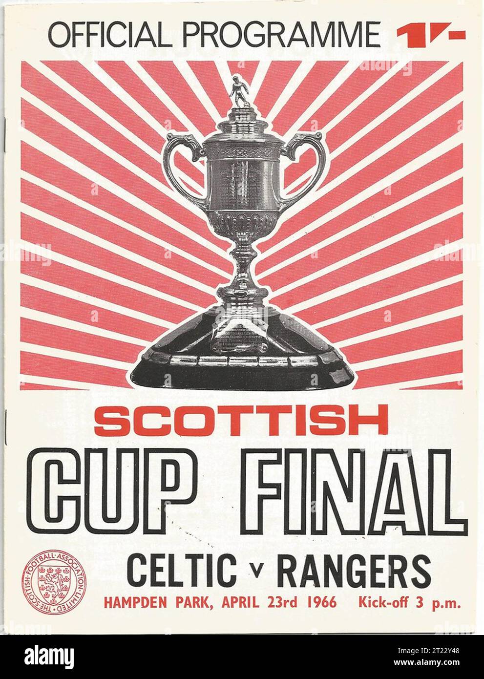 1966 Finalprogramm des Scottish Cup, Celtic vs Rangers im Hampden Park Stockfoto