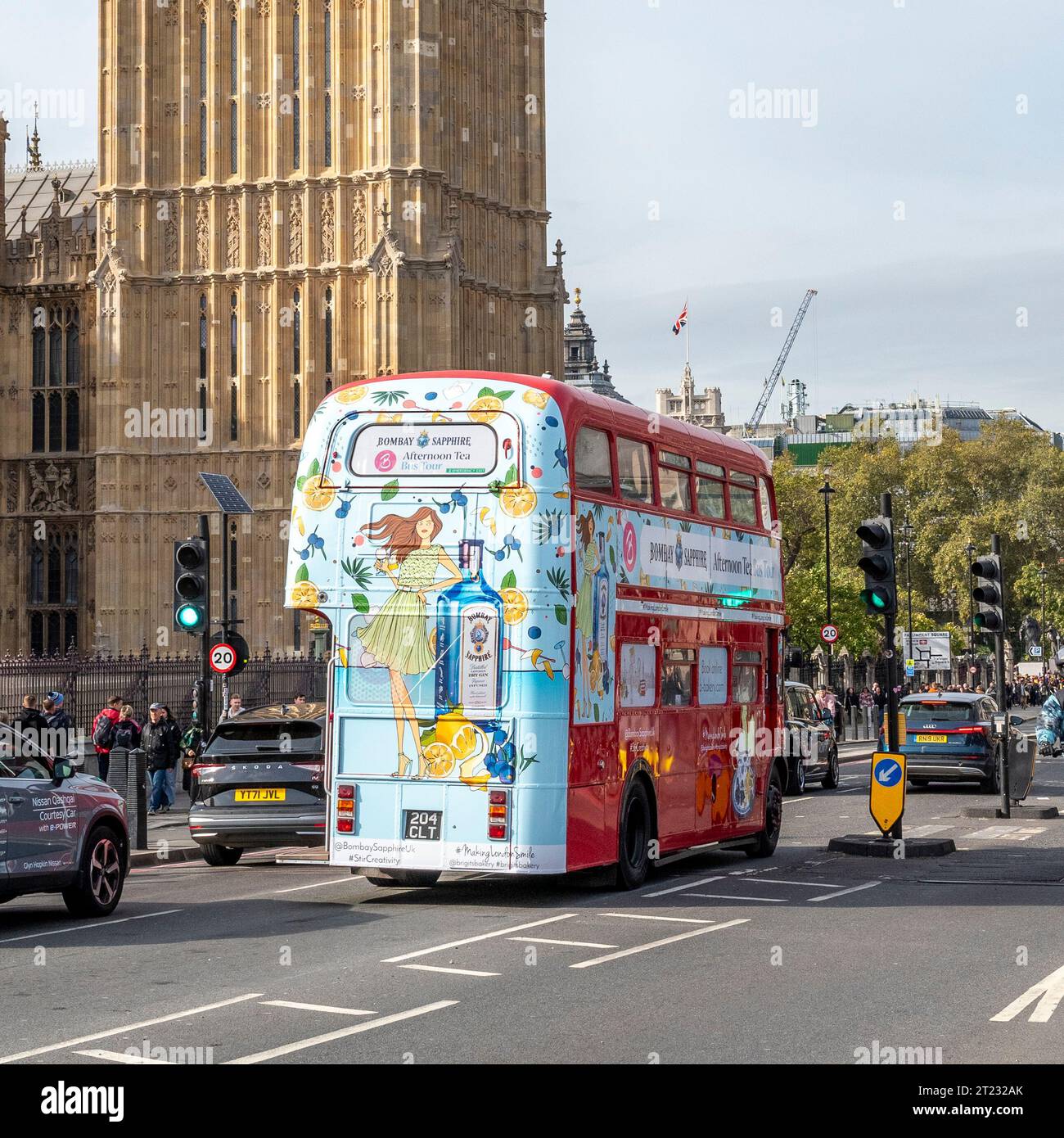 London Bus, Westminster Stockfoto