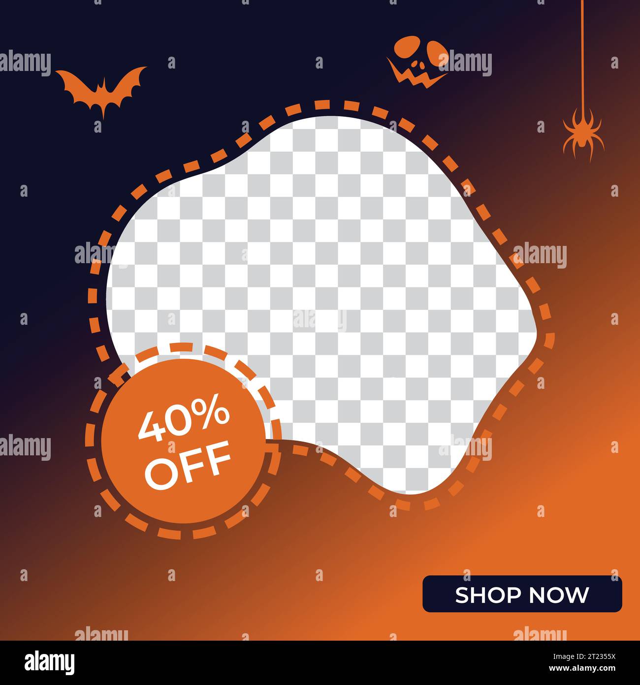 Halloween Design Social Media Post Banner, kreatives Horror Design, Halloween Vektor Design, Illustration Hintergrund Stock Vektor