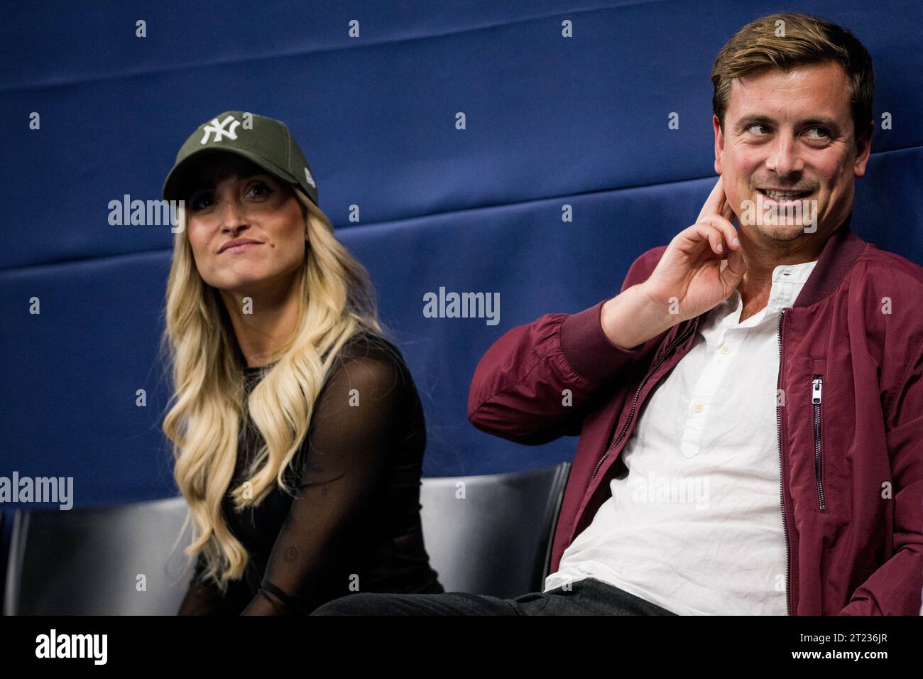 Antwerpen, Belgien. Oktober 2023. Niels Destadsbader (R) wird am Montag, den 16. Oktober 2023, in Antwerpen beim European Open Tennis ATP-Turnier ausgetragen. BELGA FOTO JASPER JACOBS Credit: Belga News Agency/Alamy Live News Stockfoto