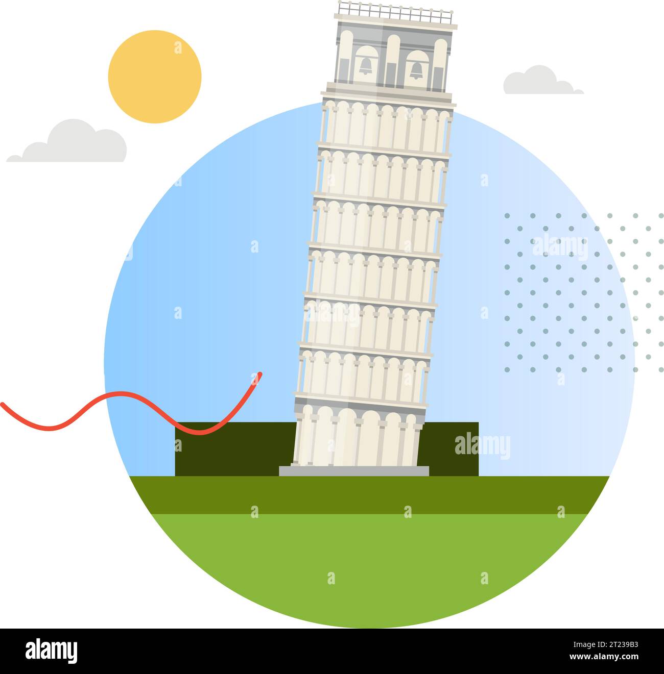 Schiefer Turm von Pisa – Stock Illustration als EPS 10 Datei Stock Vektor