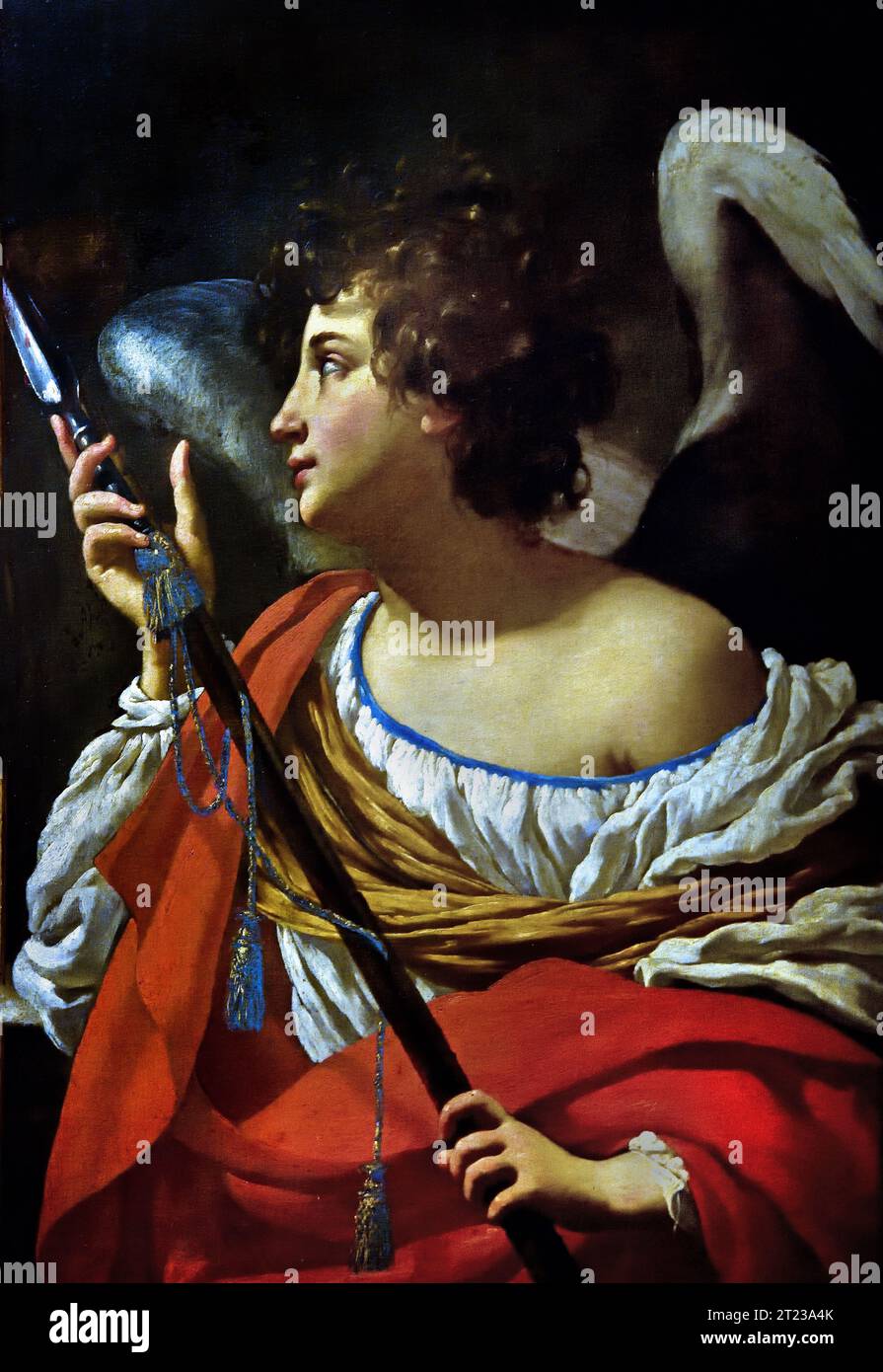 Engel mit Speer, 1627, Simon, Vouet, Museum, Italien, ( Simon Vouet, 1590 - 1649 Frankreich, Maler.) Von Ludwig XIII. Zum Premierminister Peintre du ROI in Frankreich berufen Stockfoto