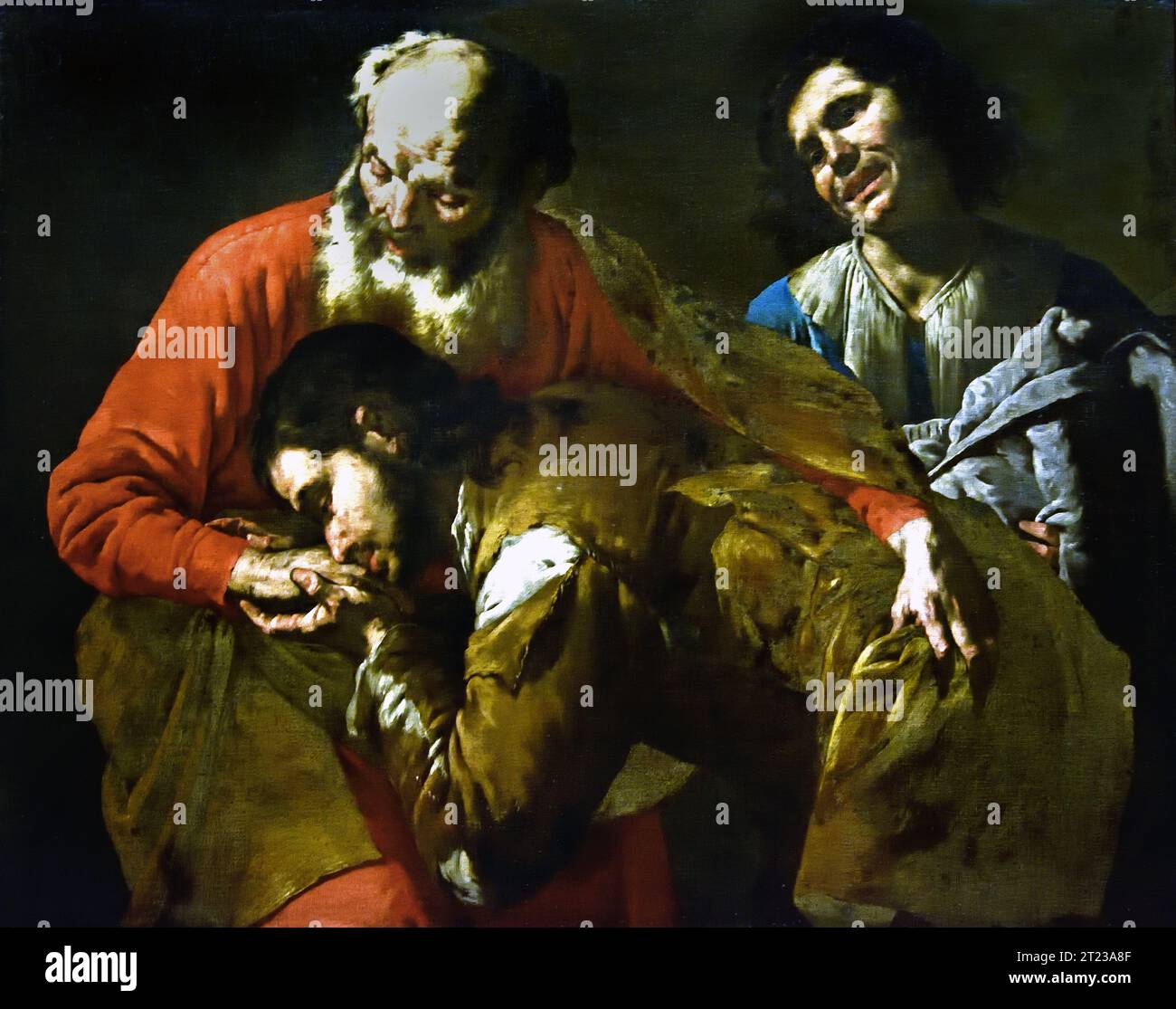 Die Rückkehr des verlorenen Sohnes Meister der Verkündigung an die Hirten. 1635 Museum, Italien, Stockfoto