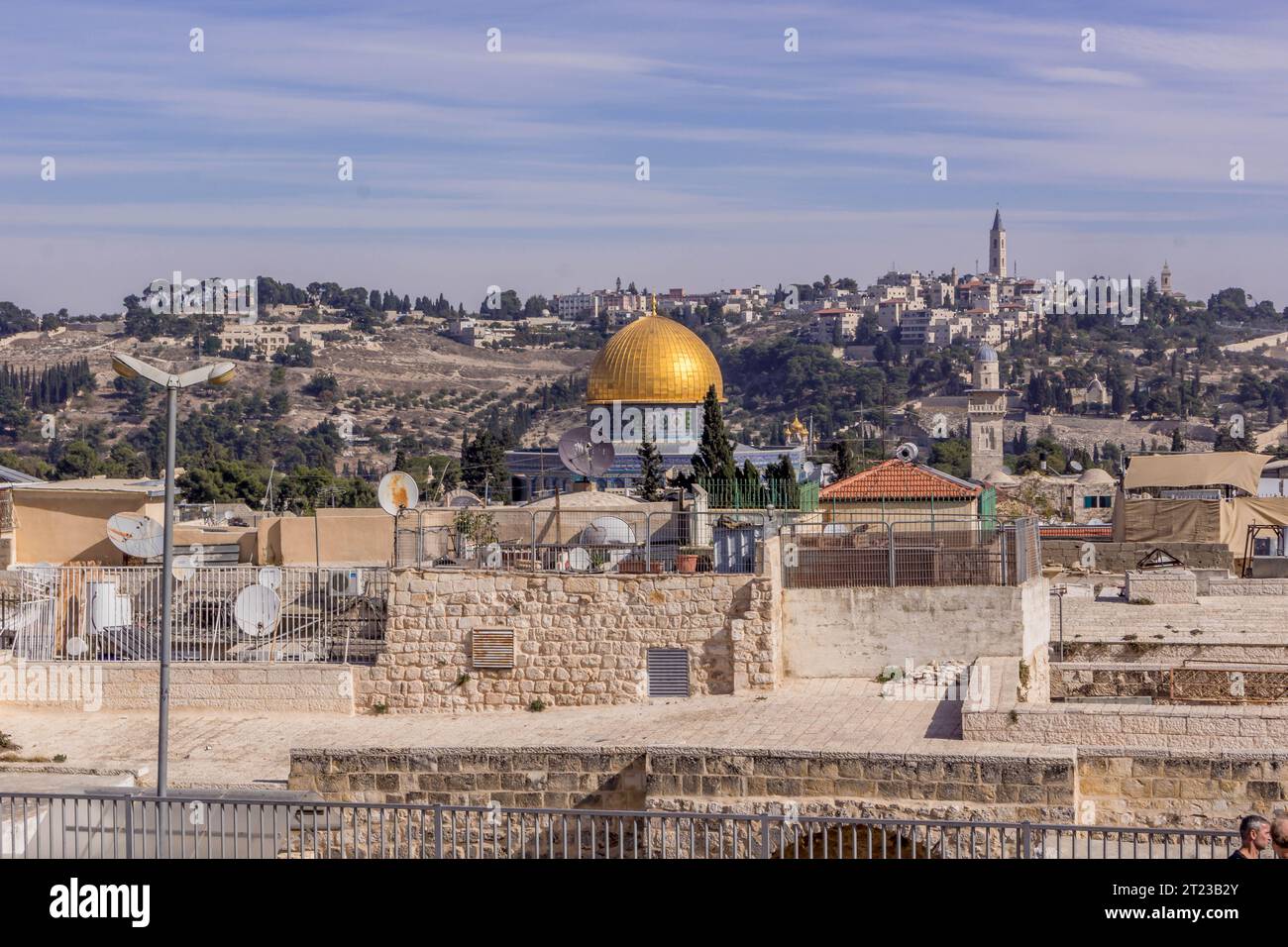 Der Dom des Felsens, einer der wichtigsten islamischen Schreine, auf dem Tempelberg in der Altstadt von Jerusalem, Israel. Stockfoto