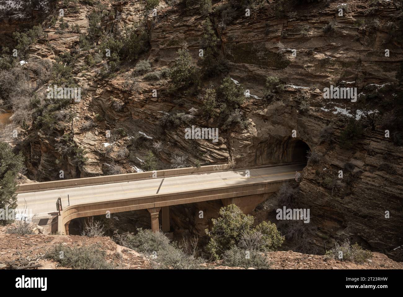 Östliche Seite Des Zion Mount Carmel Tunnels Im Zion National Park Stockfoto