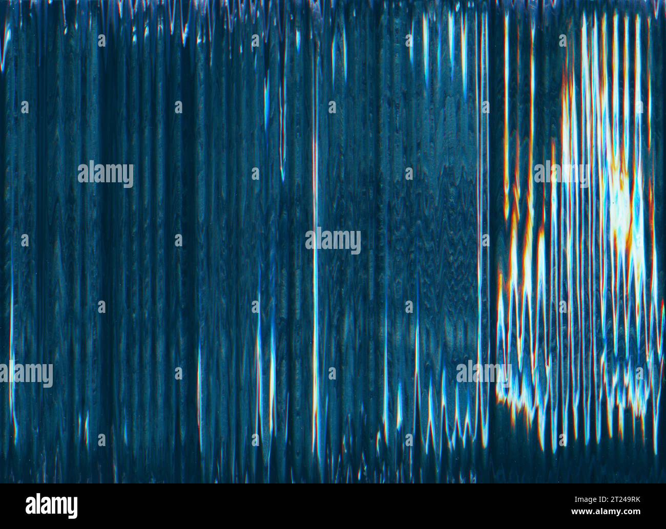 vhs-Band mit analoger Rauschüberlagerung mit Glitch-Textur dunkel Stockfoto