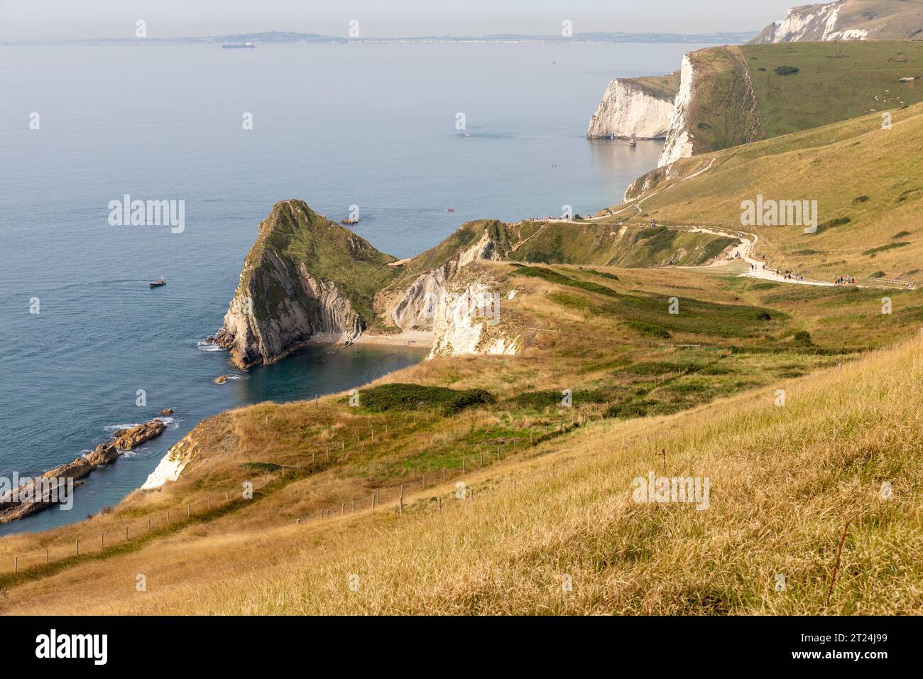 Lulworth jurassic english Coastline in Dorset bei man of war und Durdle Door Tourist Spots, Dorset, England, Großbritannien, september 2023 Stockfoto
