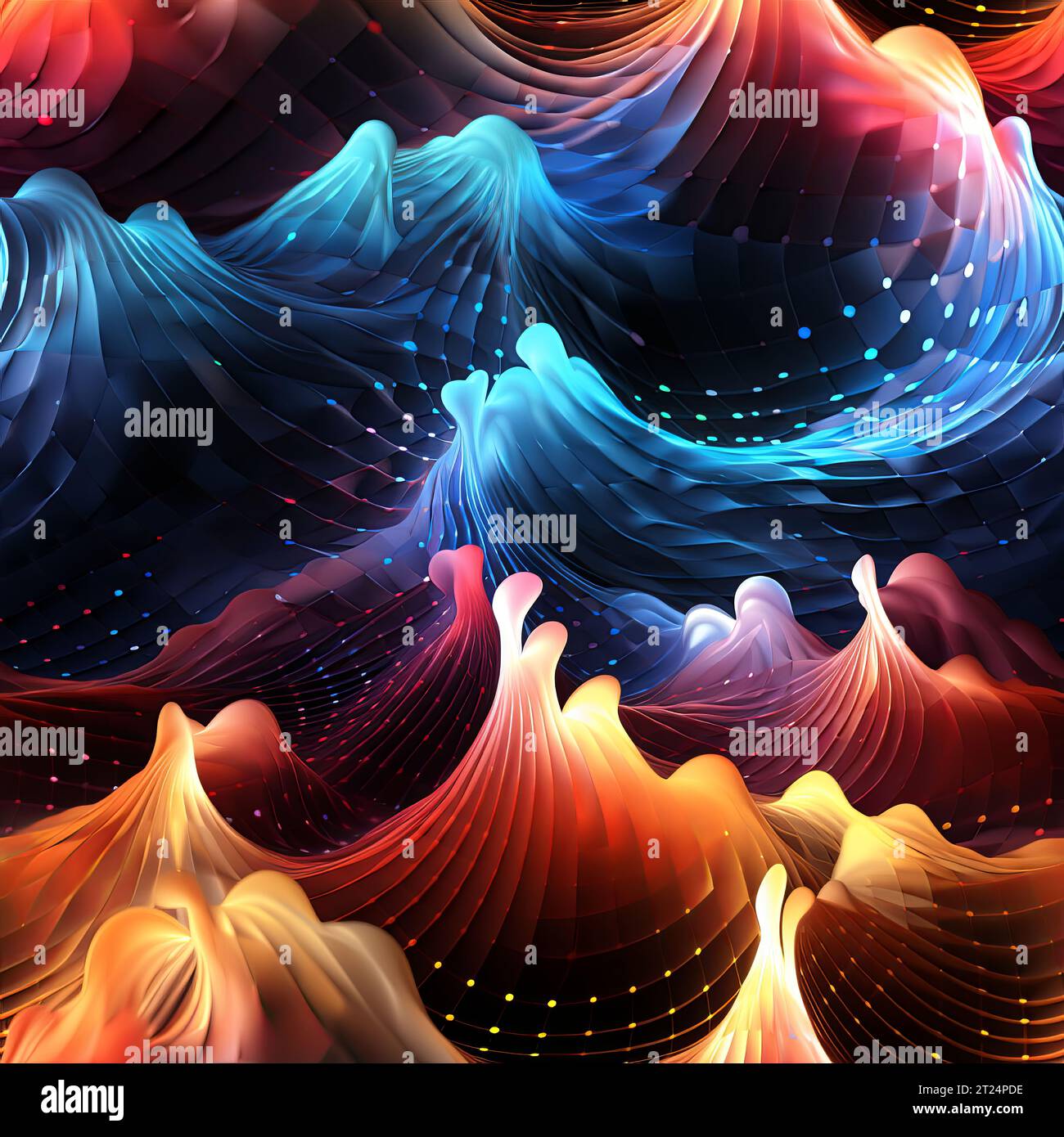 Psychedelische Spektralwellen von Ton und Licht fibonacci Serie, qualitativ hochwertiges Foto Stockfoto