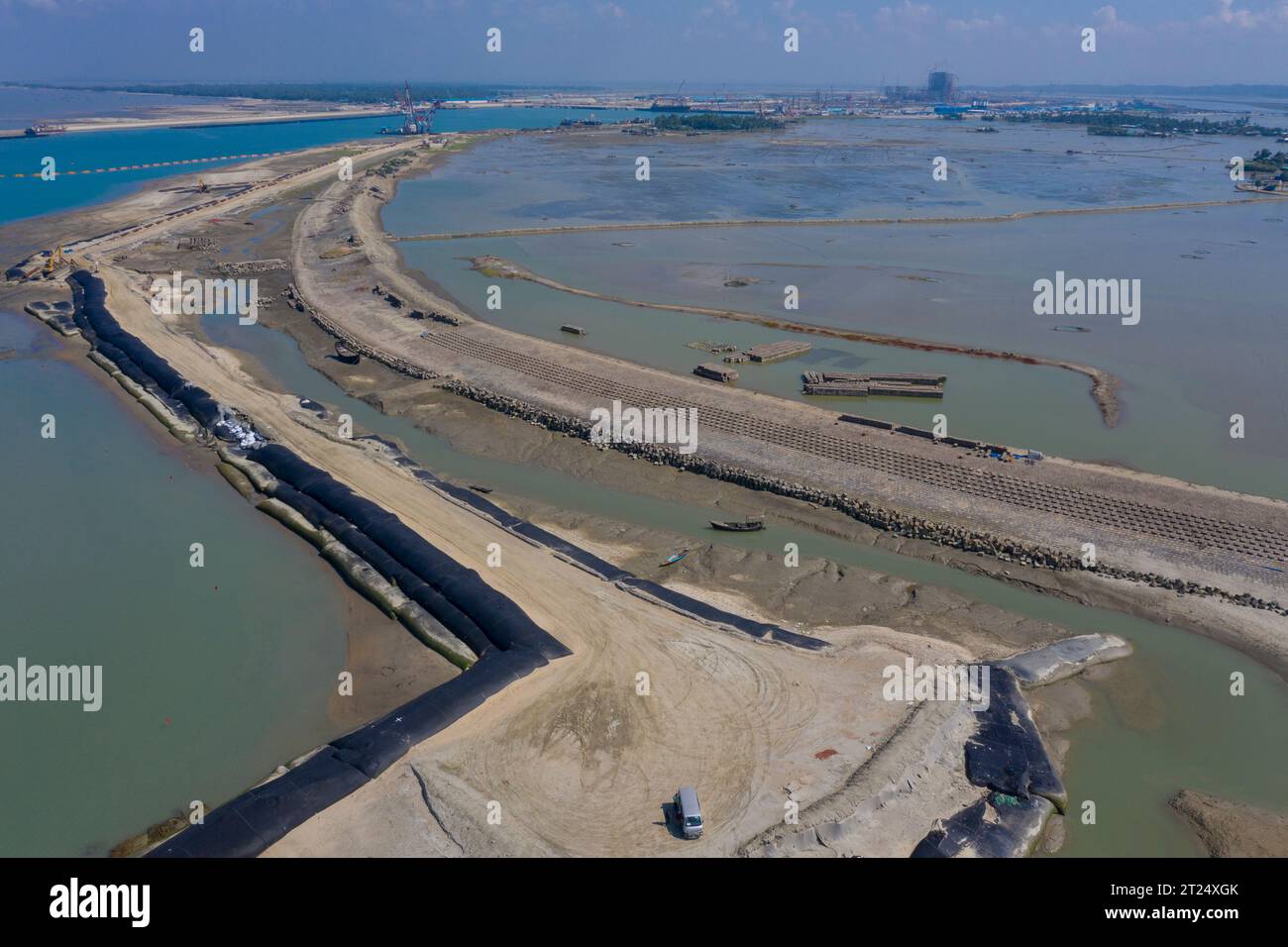 Der untergebaute Hafen von Matarbari ist ein Tiefseehafen bei Matarbari in Maheshkhali Upazila im Bazar District von Cox, Bangladesch. Stockfoto