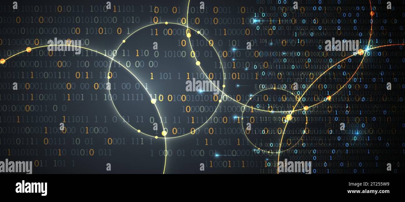 Technologischer Hintergrund. Big-Data-Konzept. Binärer Computercode. Vektorabbildung. Stock Vektor