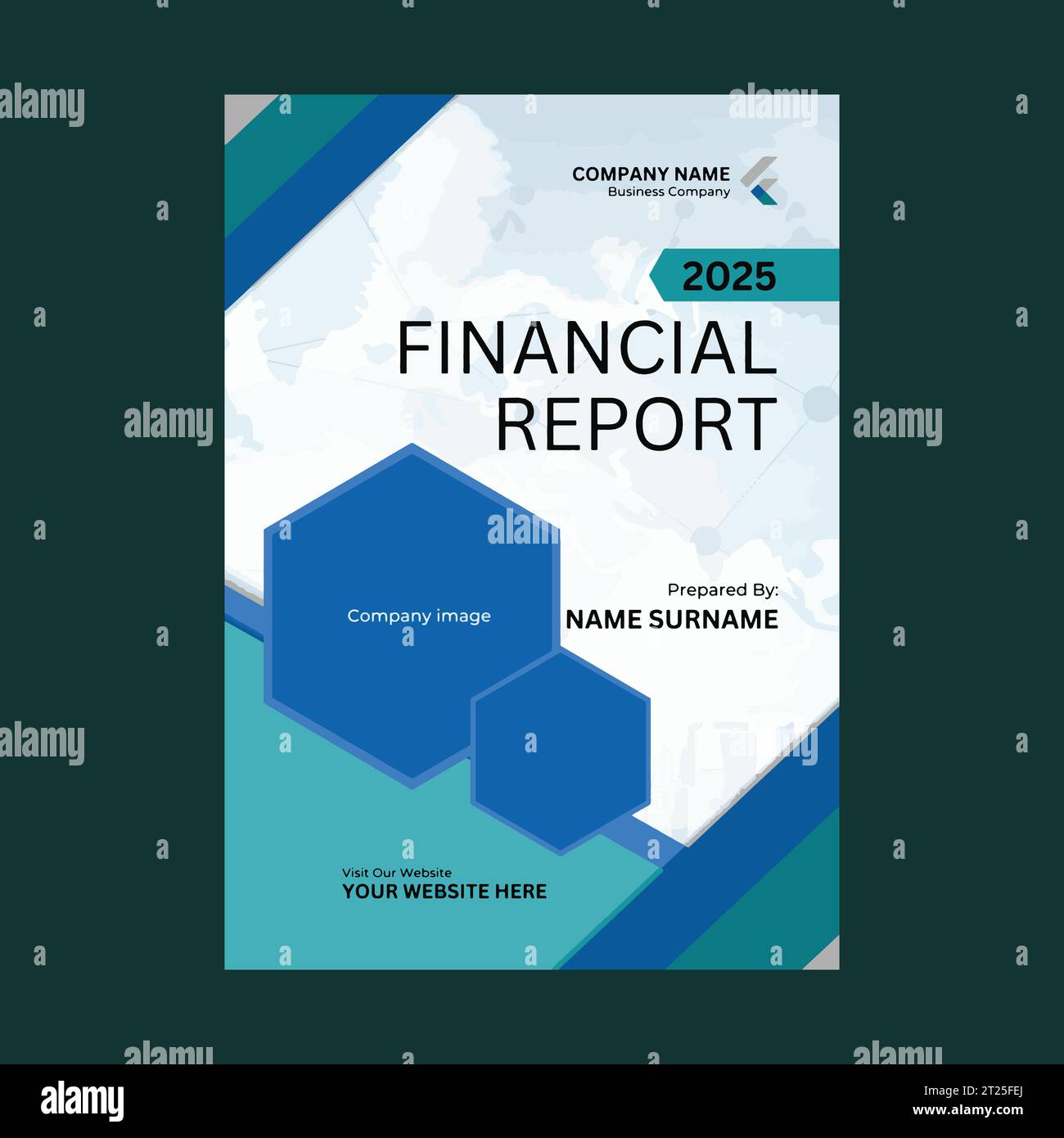 Unternehmensfinanzbericht Broschüre Flyer Design Vektorvorlage Stock Vektor