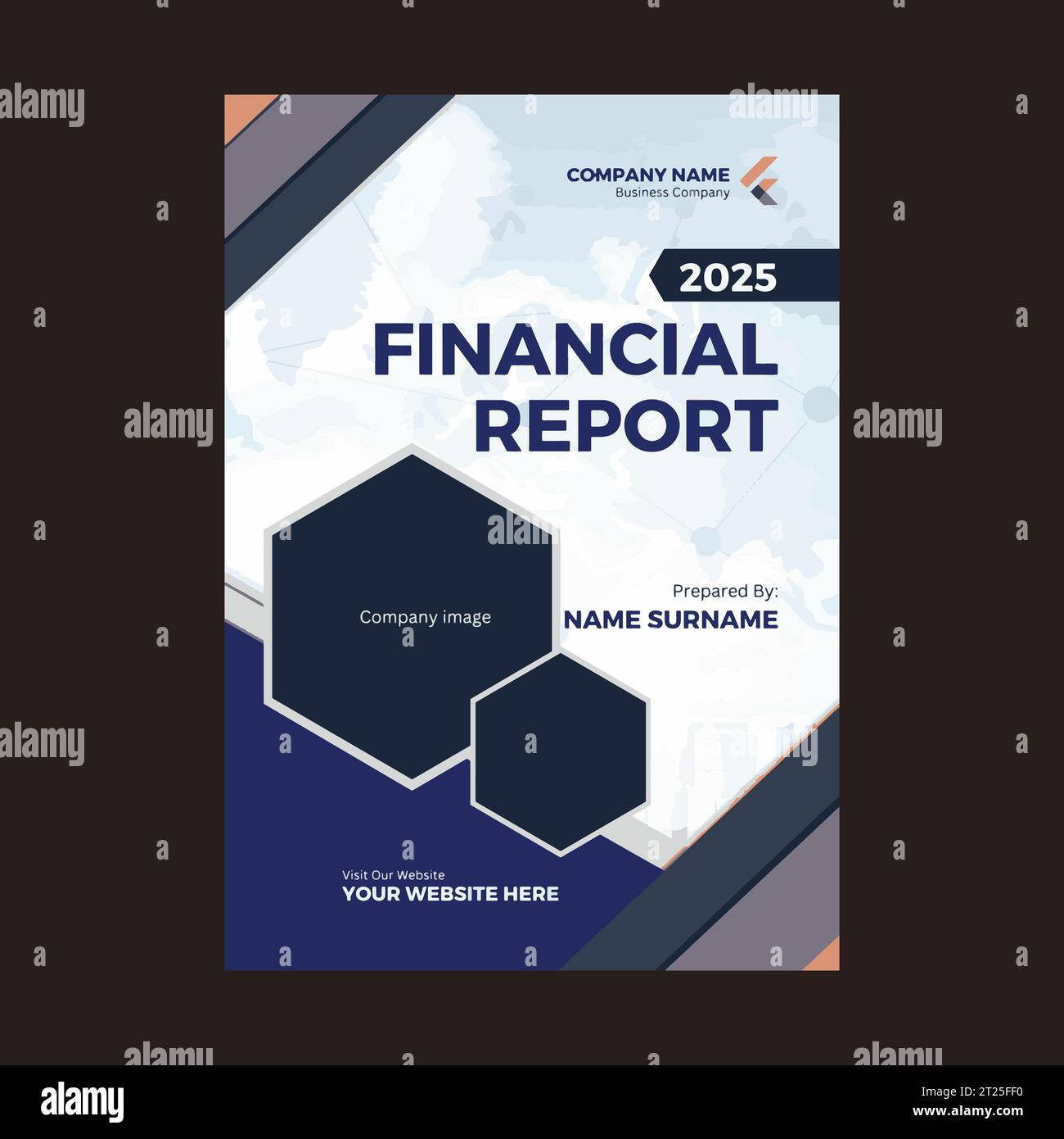 Unternehmensfinanzbericht Broschüre Flyer Design Vektorvorlage Stock Vektor