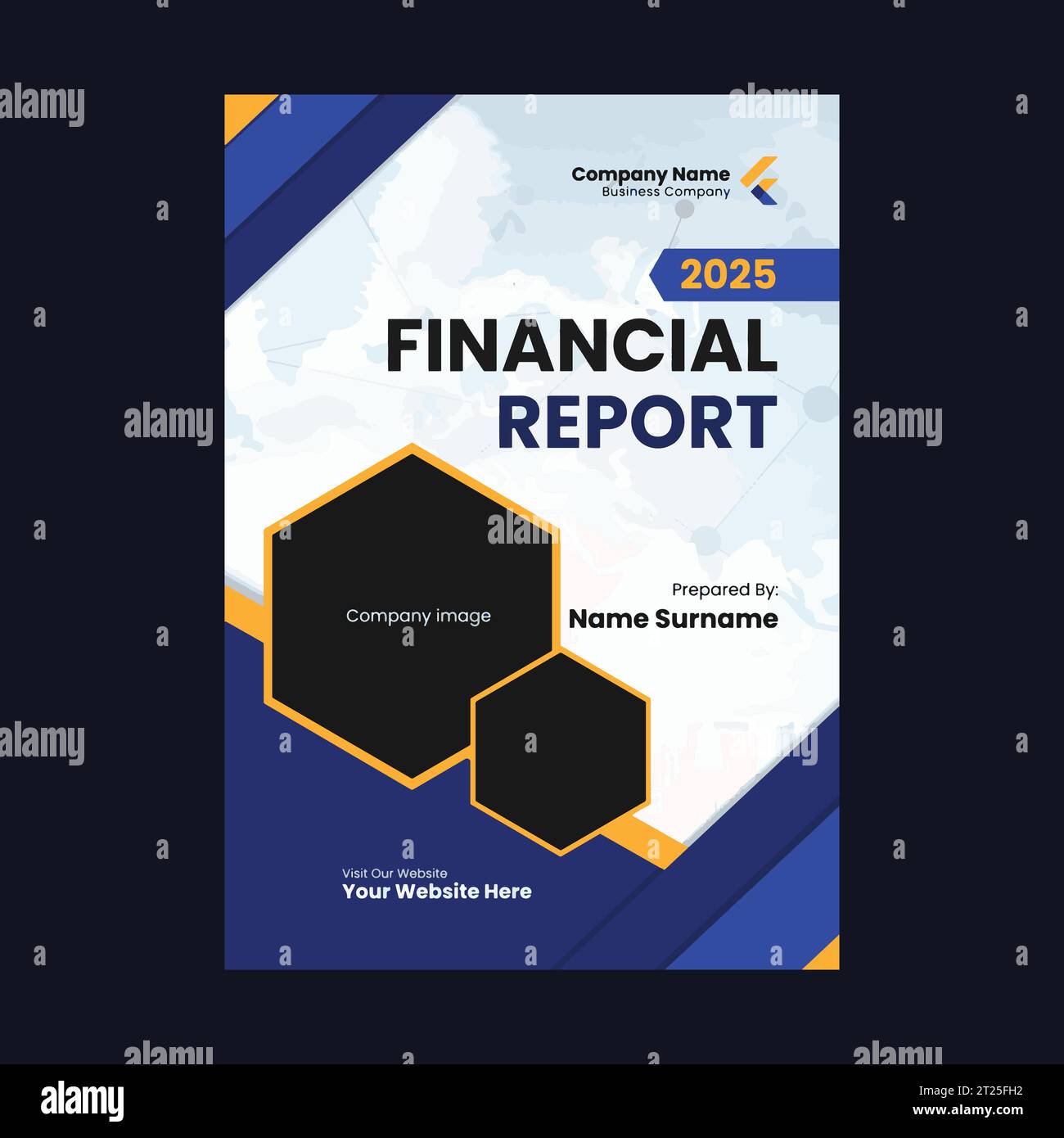 Unternehmensfinanzbericht Broschüre Flyer Design Vektorvorlage Stock Vektor