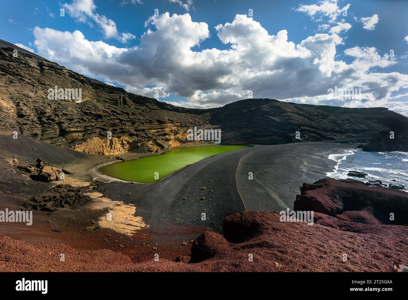 Spanien, Lanzarote: Grüne Lagune von Charco de los Clicos Stockfoto