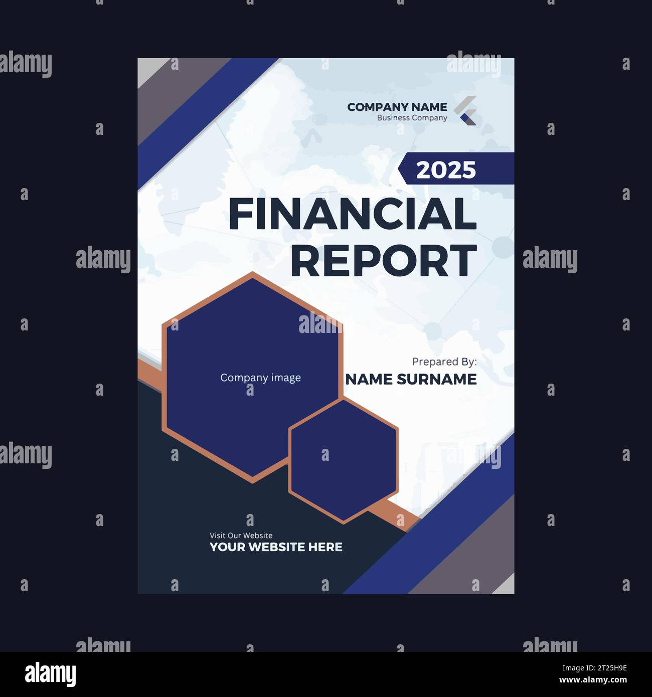 Unternehmen Finanzbericht Broschüre Flyer Design Vektorvorlage Stock Vektor