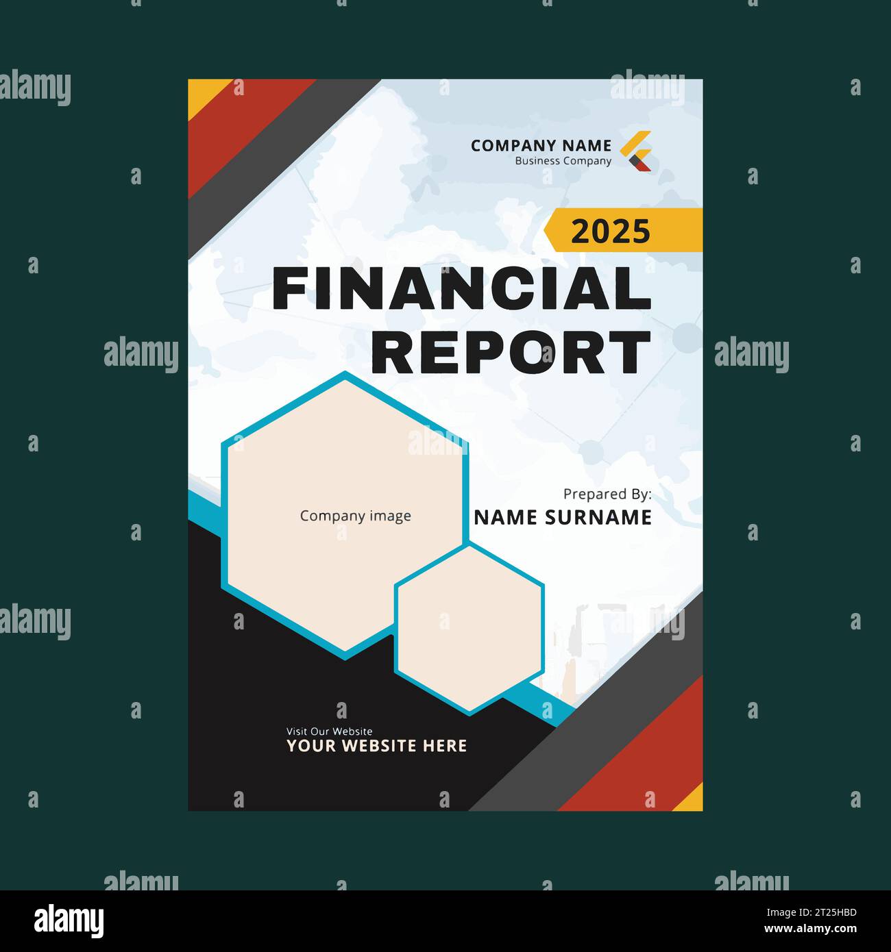 Unternehmen Finanzbericht Broschüre Flyer Design Vektorvorlage Stock Vektor