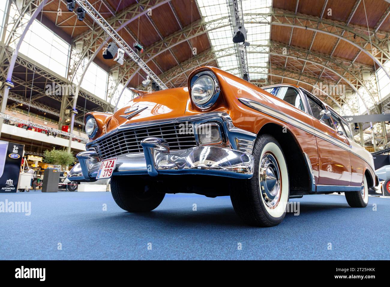 1950er Jahre Chevrolet Bel Air, Autoworld Museum, Brüssel, Belgien Stockfoto