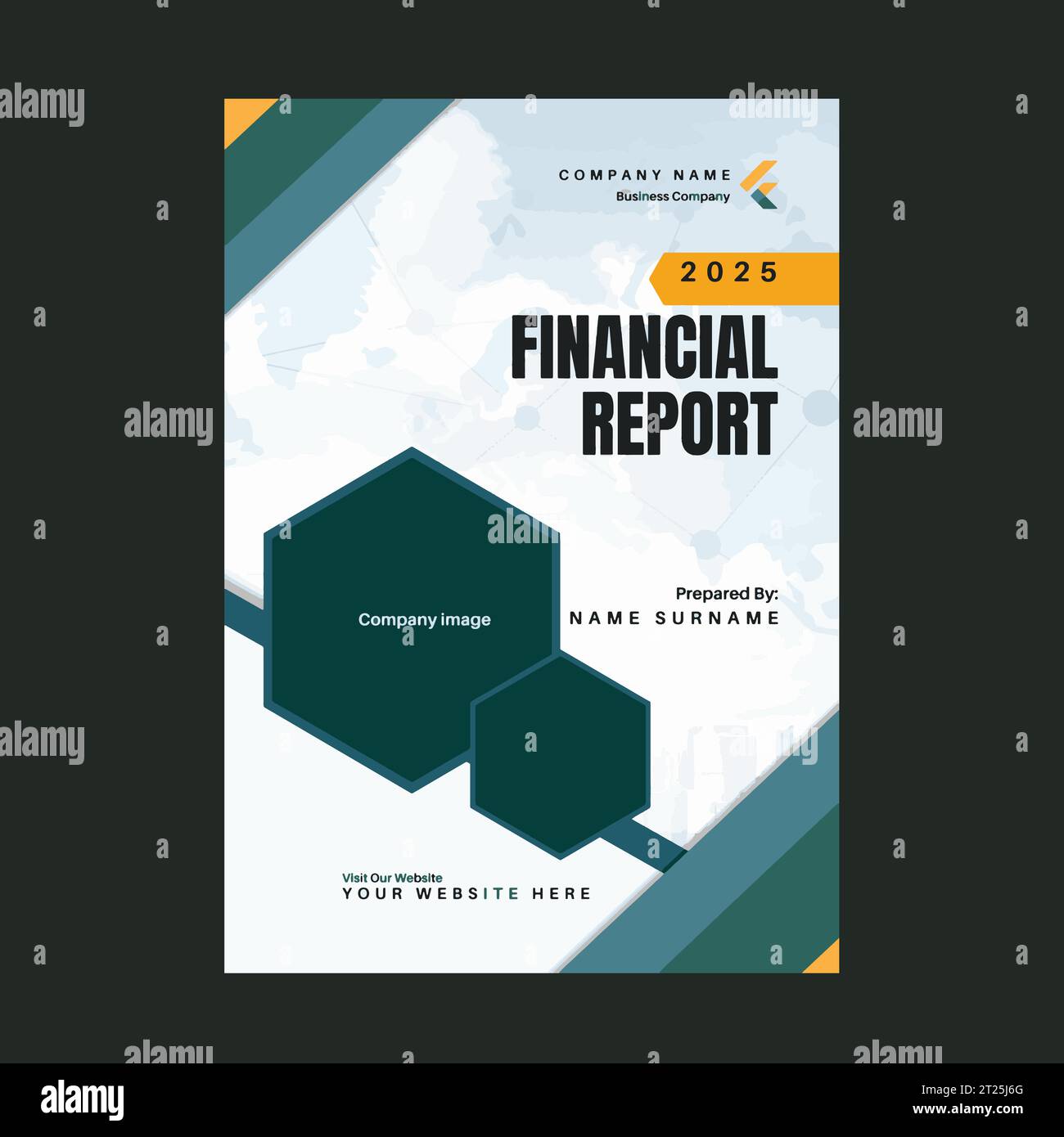 Unternehmen Finanzbericht Broschüre Flyer Design Vektorvorlage Stock Vektor