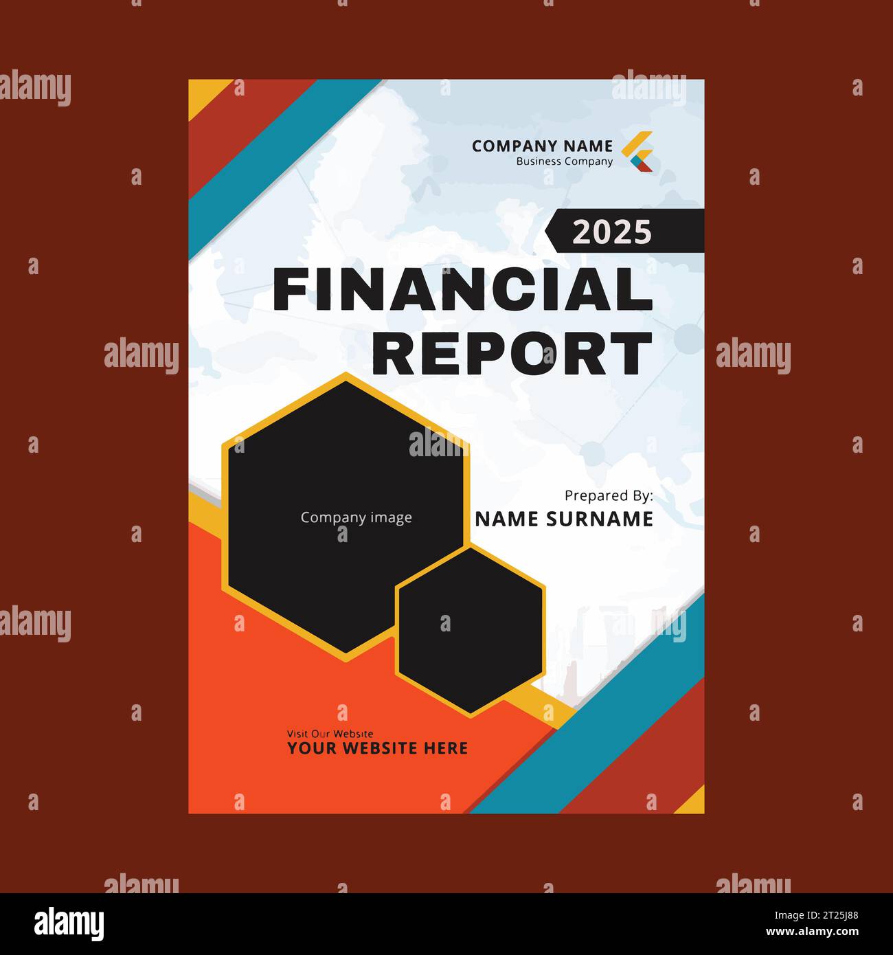 Unternehmen Finanzbericht Broschüre Flyer Design Vektorvorlage Stock Vektor