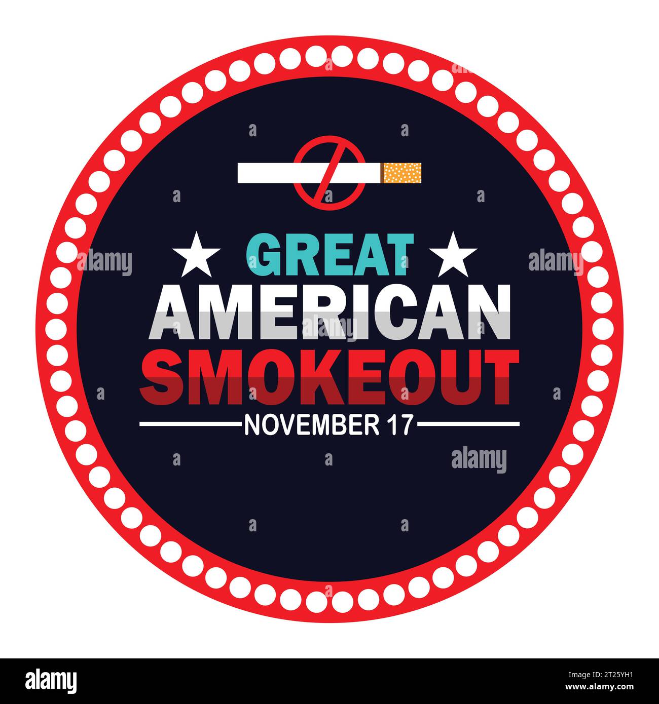 Tolles Amerikanisches Smokeout. Vektorabbildung. November. Geeignet für Grußkarten, Poster und Banner. Stock Vektor