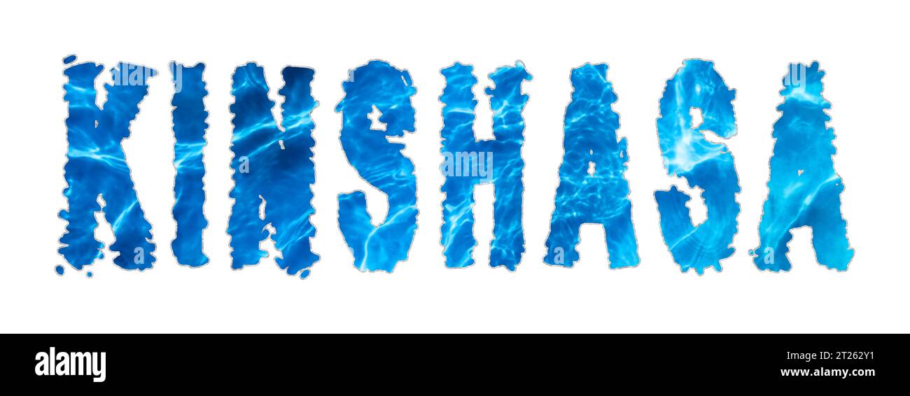 Kinshasa Water, Kinshasa Water Supply Challenge auf weiß Stockfoto