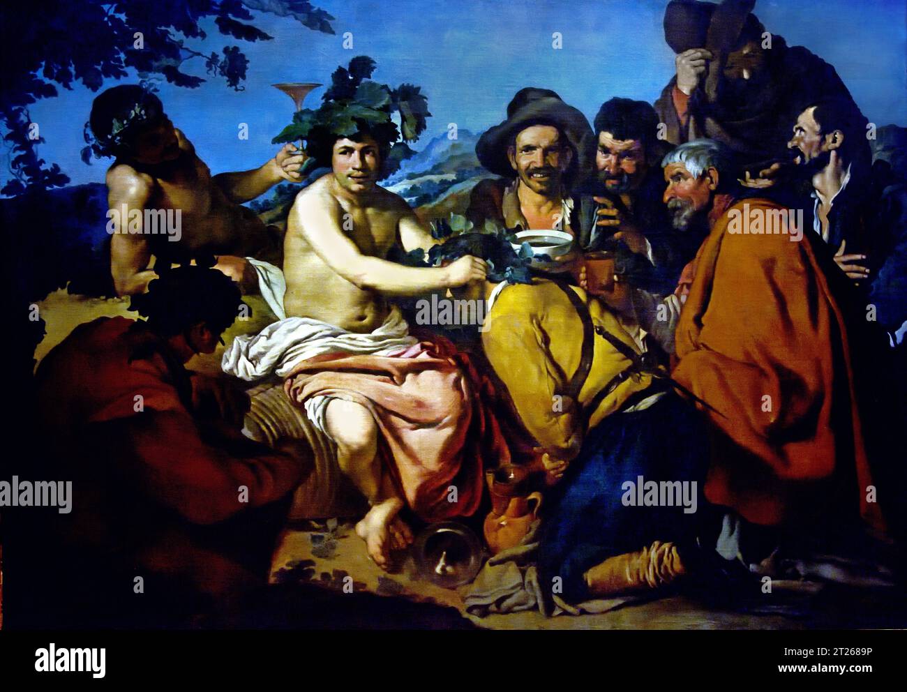 Triumph von Bacchus, den Trinkern, nach Diego Velazquez (Tempera auf Papier auf Leinwand Velazquez, Diego Rodriguez de Silva y (1599-1660) (nachher) / Spanisch Stockfoto