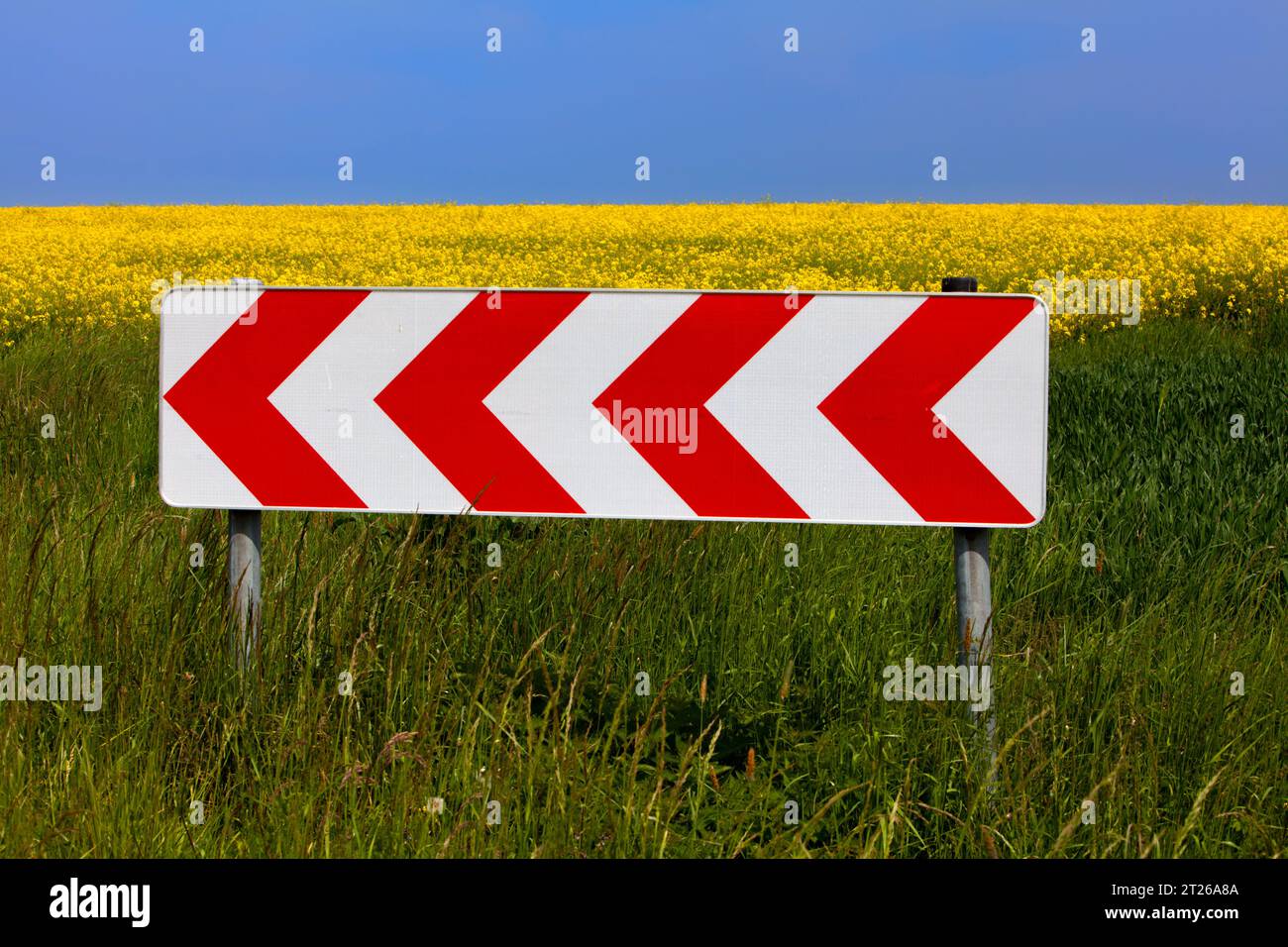 Landwirtschaftslandschaft mit Verkehrsschild, bei Uslar, Landkreis Northeim, Weserbergland, Südniedersachsen, Deutschland, Europa Stockfoto