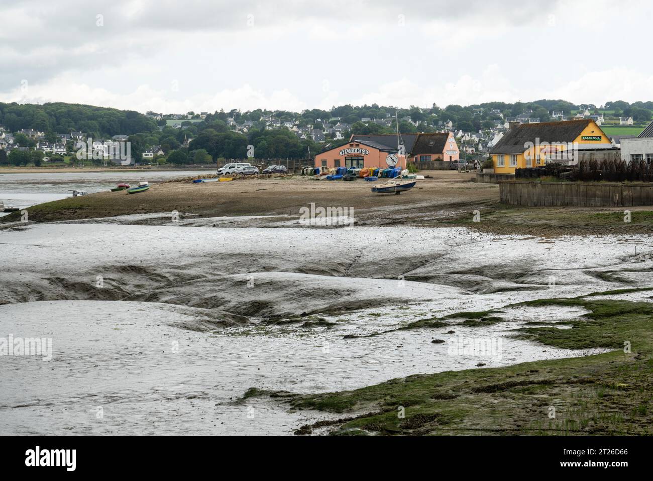 Ebbe In Der Bucht Von Morlaix, Bretagne Stockfoto