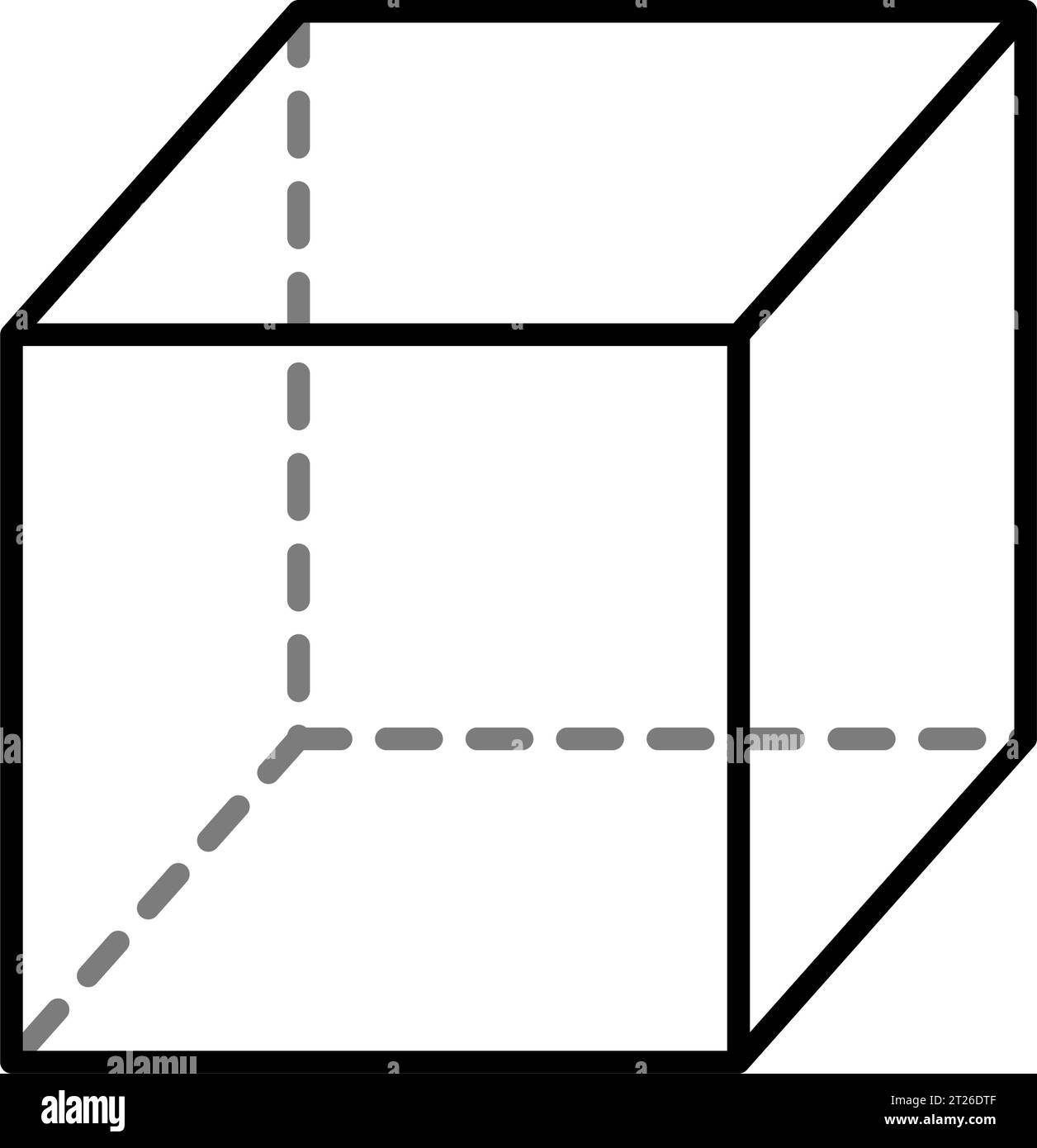 Cube – einfache und gewöhnliche grafische Ressource für Lehrer, um ihre liebenswerten Schüler über 3D-Formen in Mathematikunterricht und -Zentrum zu informieren Stock Vektor