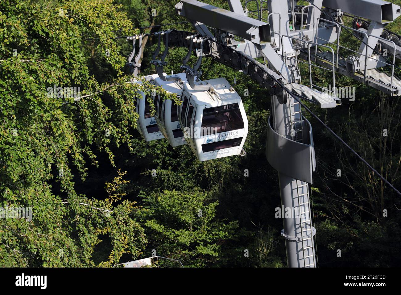 Seilbahnen von Matlock Bath zu den Höhen von Abraham, Derbyshire, Englnad Stockfoto